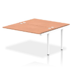 Dynamic Impulse Back-to-Back Bench Desk Extension Kit W1400 x D1600 x H730mm Beech Finish White Frame - IB00226 DD