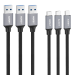 AUKEY CB-CMD1 USB cable USB 3.2 Gen 1 (3.1 Gen 1) 1 m USB A USB C Black, Grey