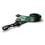 Digital ID 15mm Recycled Green First Aid Lanyards with Plastic J Clip (Pack of 100)