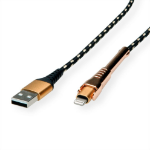ROLINE 11.02.8923 lightning cable 1 m Black, Gold