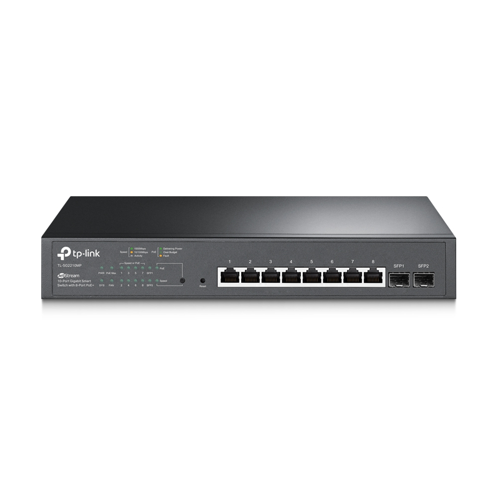 Image of TP-Link JetStream 10-Port Gigabit Smart PoE Switch with 8-Port PoE+