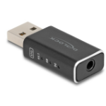 DeLOCK 68001 tussenstuk voor kabels USB 2.0 Type-A 3.5 mm 4 pin Zwart
