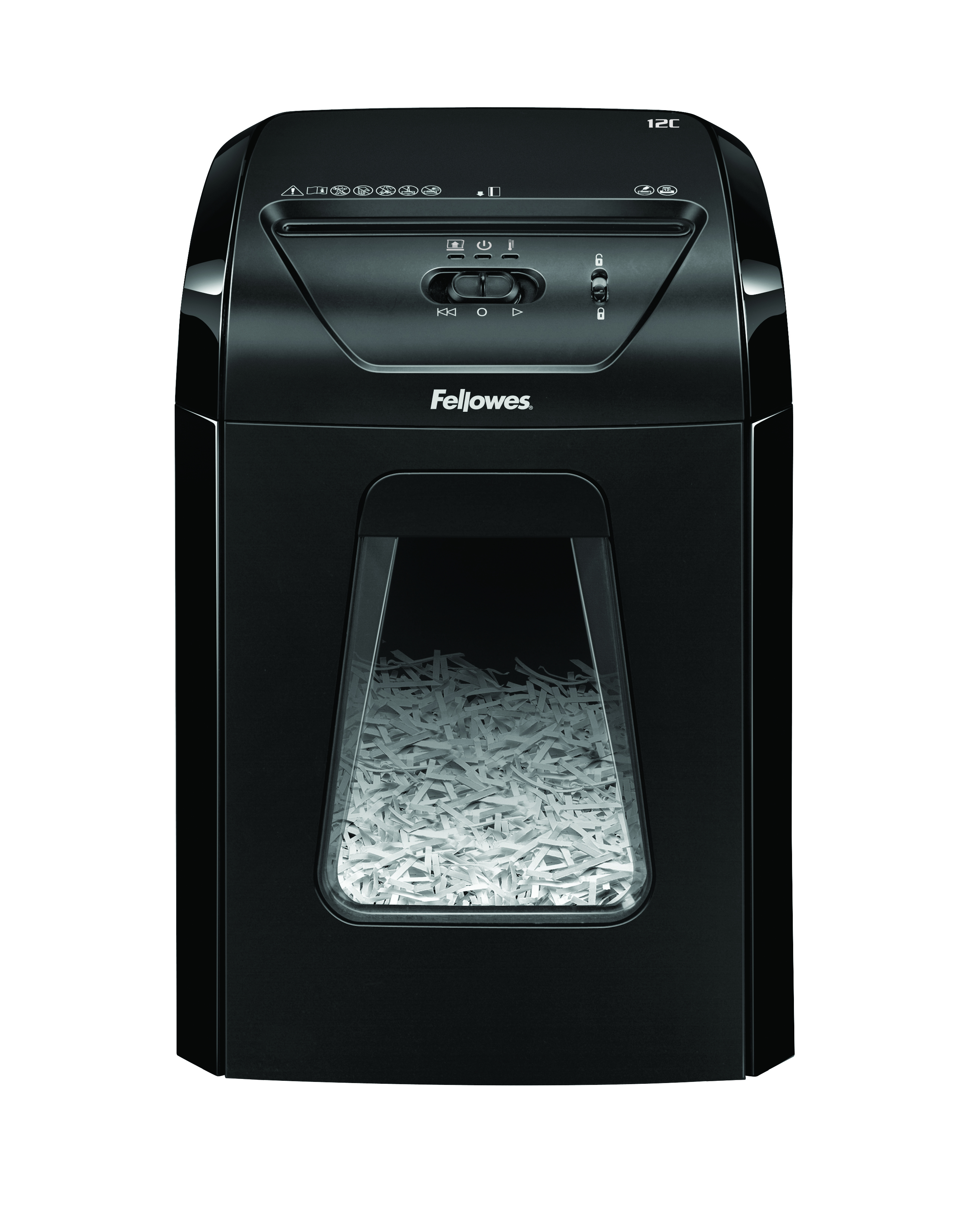 Image of Fellowes Powershred 12C paper shredder Cross shredding 22.5 cm Black