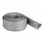 DeLOCK Braided Sleeve with zip fastener heat-resistant 3 m x 50 mm grey