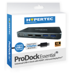 Hypertec ProDock EssentiaI 4K - Universal USB-C Dock with HDMI,VGA and DisplayPort