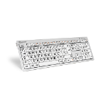 Logickeyboard LKB-LPRNTBW-CWMU-UK keyboard Office USB QWERTY UK English Black, Silver, White