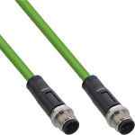 InLine Industrial network cable, M12 4-pin D-coded male/male, PUR 5m