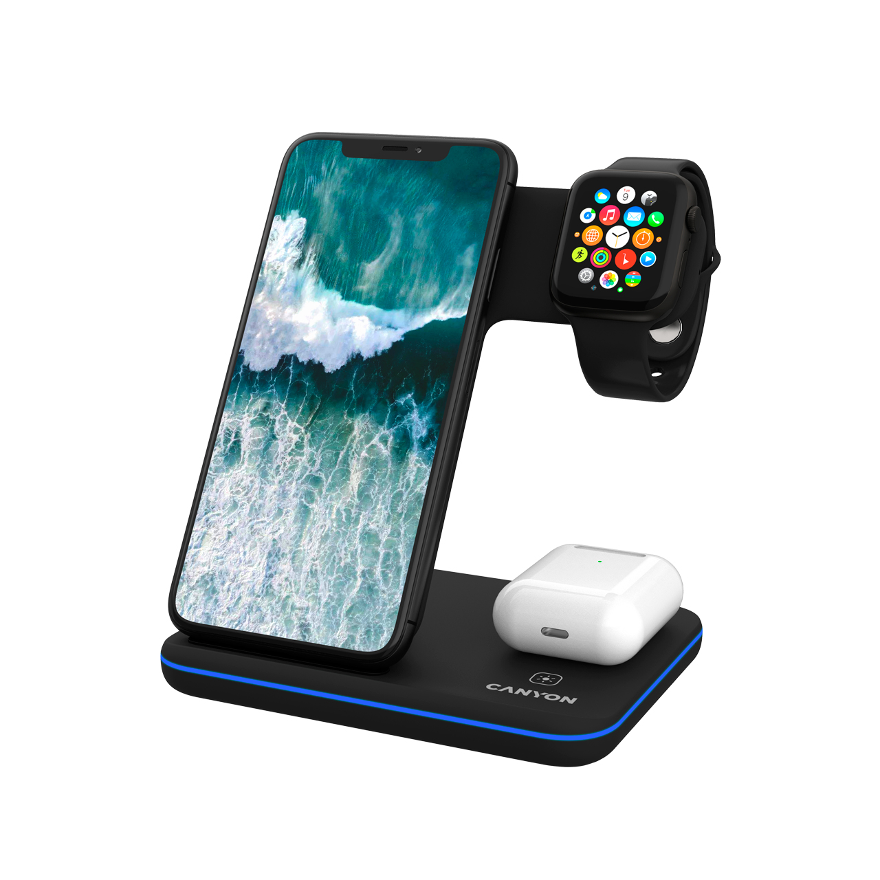 CNS-WCS303B CANYON WS-303 3in1 Wireless charger Black