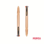 Zebra Z-Grip Rose Gold Ballpoint Barrel 4 Colour Pen Ink Box 10