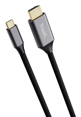 Trust 25630 cable gender changer USB-C HDMI Black. Silver