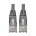 Tripp Lite N201-06N-GY Cat6 Gigabit Snagless Molded (UTP) Ethernet Cable (RJ45 M/M), PoE, Gray, 6-in. (15.24 cm)