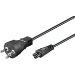 Microconnect PE120810 power cable Black 1 m Power plug type K C5 coupler