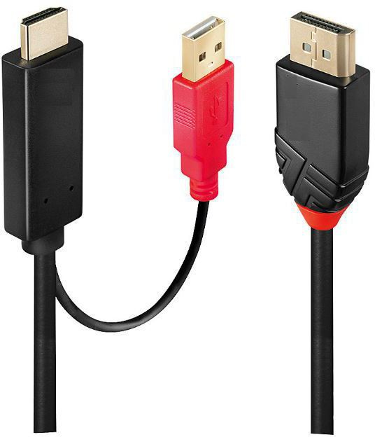 Microconnect HDMI-DP-CON3 video cable adapter 3 m HDMI Type A (Standard) DisplayPort Black