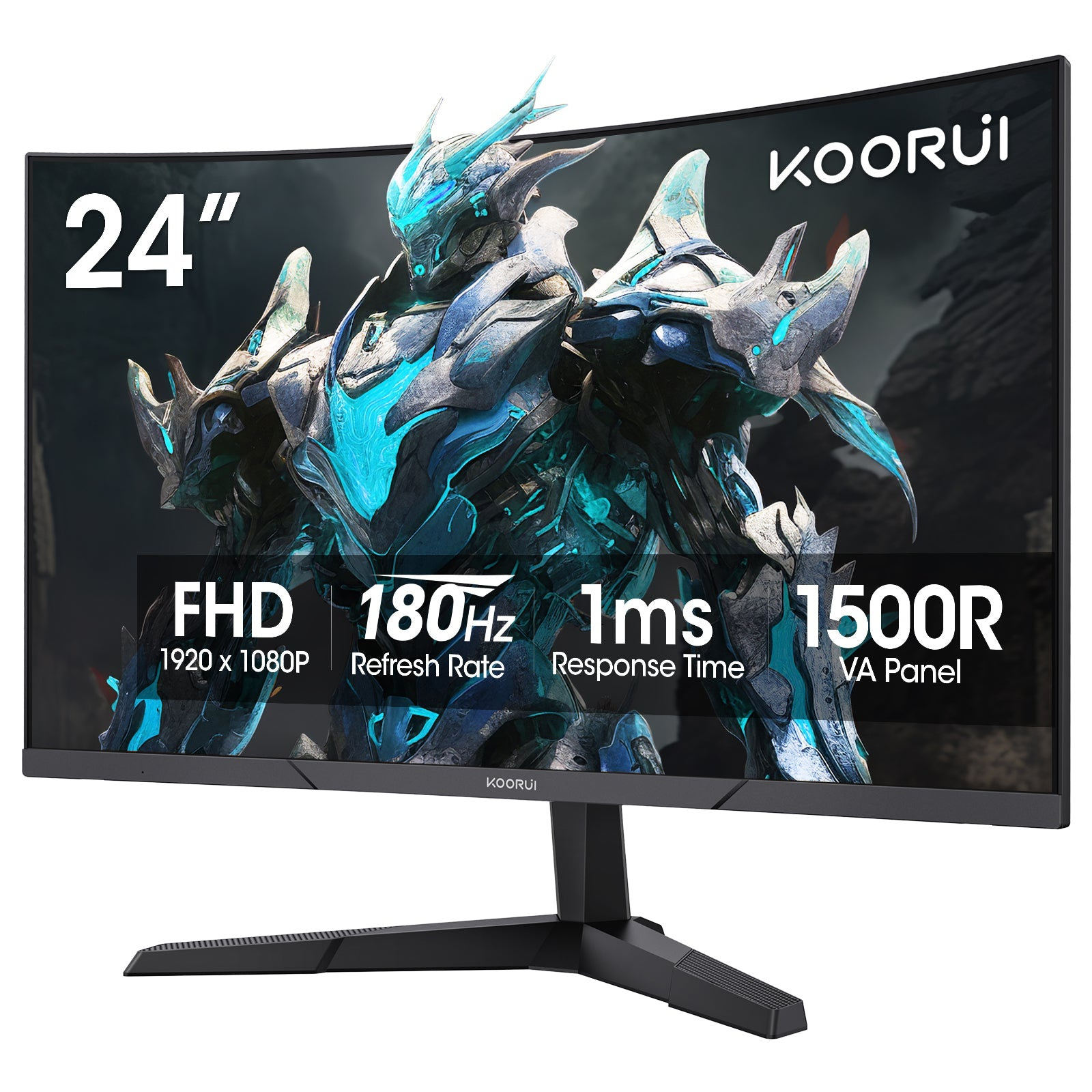 Koorui Black 24E6ca Computer Monitor 61 Cm (24") 1920 X 1080 Pixels Ful