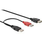 InLine USB 2.0 Y-Cable 2x Type A male / female, 0.2m