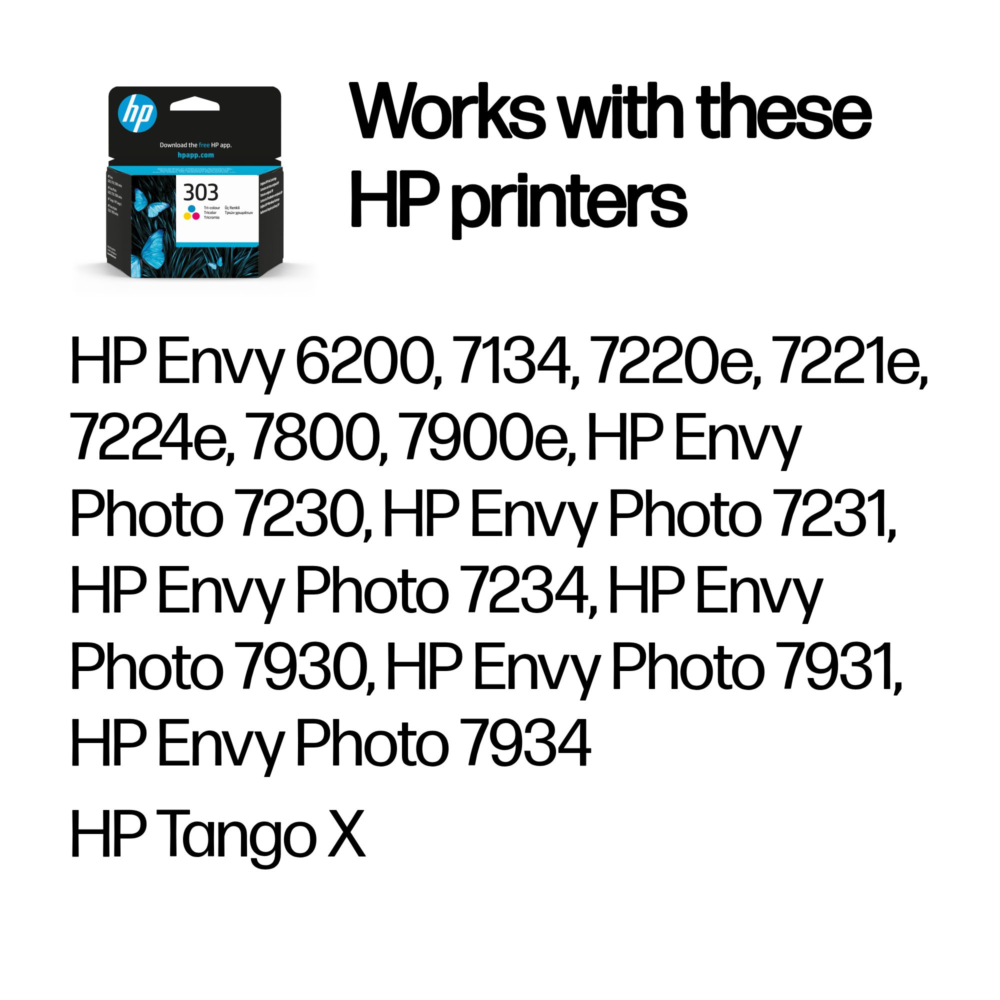 HP 303 Original Ink Cartridge 4-ml Tri-color T6N01AE