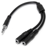 StarTech.com MUY1MFFS audio cable 7.87" (0.2 m) 3.5mm 2x3.5mm Black