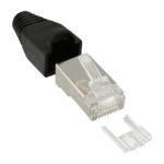 InLine Crimp Connector RJ45 8P8C shielded w. threader+bend protection, black