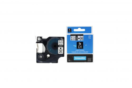 CTS Compatible Dymo 45803 Black on White S0720830 Labelling Tape Cassette