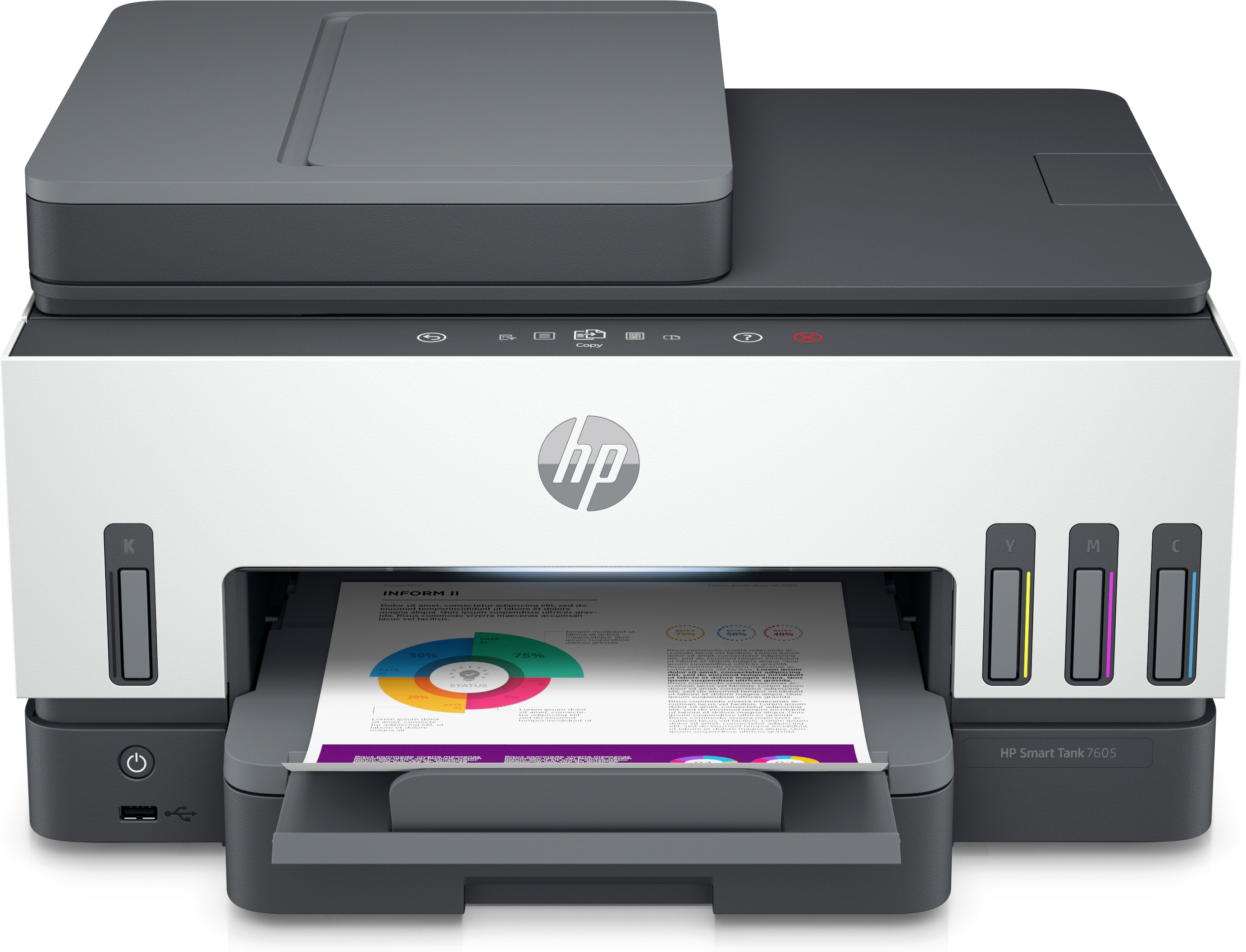 Image of HP Smart Tank 7605 All-in-One, Color, Printer for Print, Copy,...