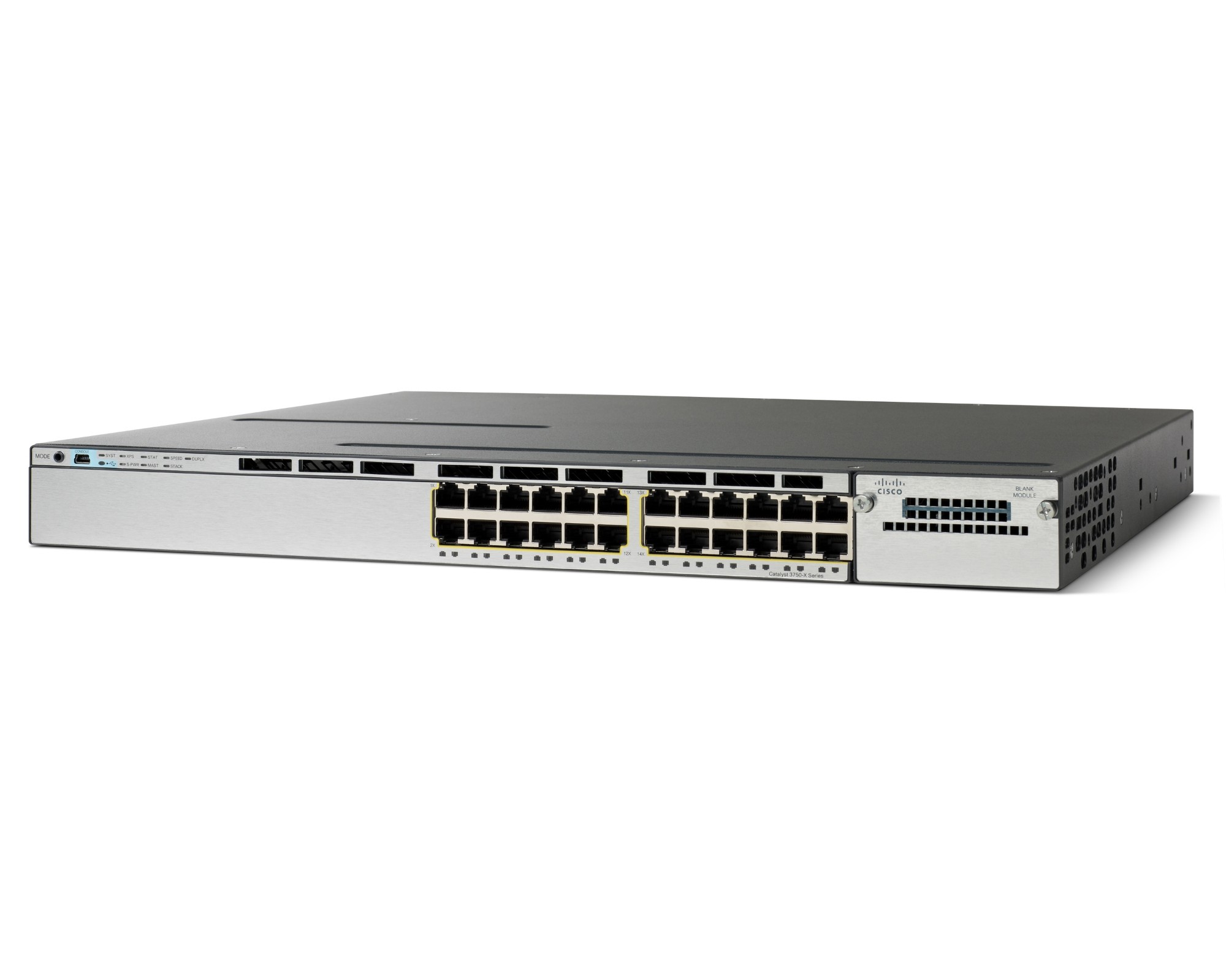 Cisco Catalyst WS-C3750X-24U-E network switch Managed Gigabit Ethernet (10/100/1000) Power over Ethernet (PoE) 1U Black, Silver