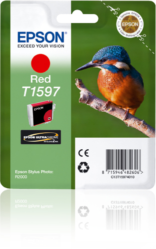 Image of Epson C13T15974010/T1597 Ink cartridge red 17ml for Epson Stylus...