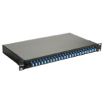 Equip 24-Port Fiber Optic Splice Box, LC Duplex, OS2, 1U, Equipped, Black