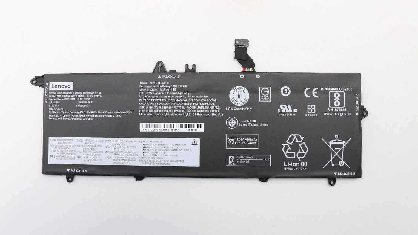 Image of Lenovo Battery Internal 3C 57Wh Lilon - Approx 1-3 working day lead.