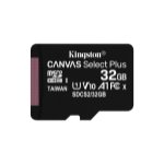 Kingston Technology 32GB micSDHC Canvas Select Plus 100R A1 C10 Single Pack w/o ADP