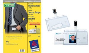 Avery Security Badge Holders with Clip 54mm x 85mm Pack 25 - 4826