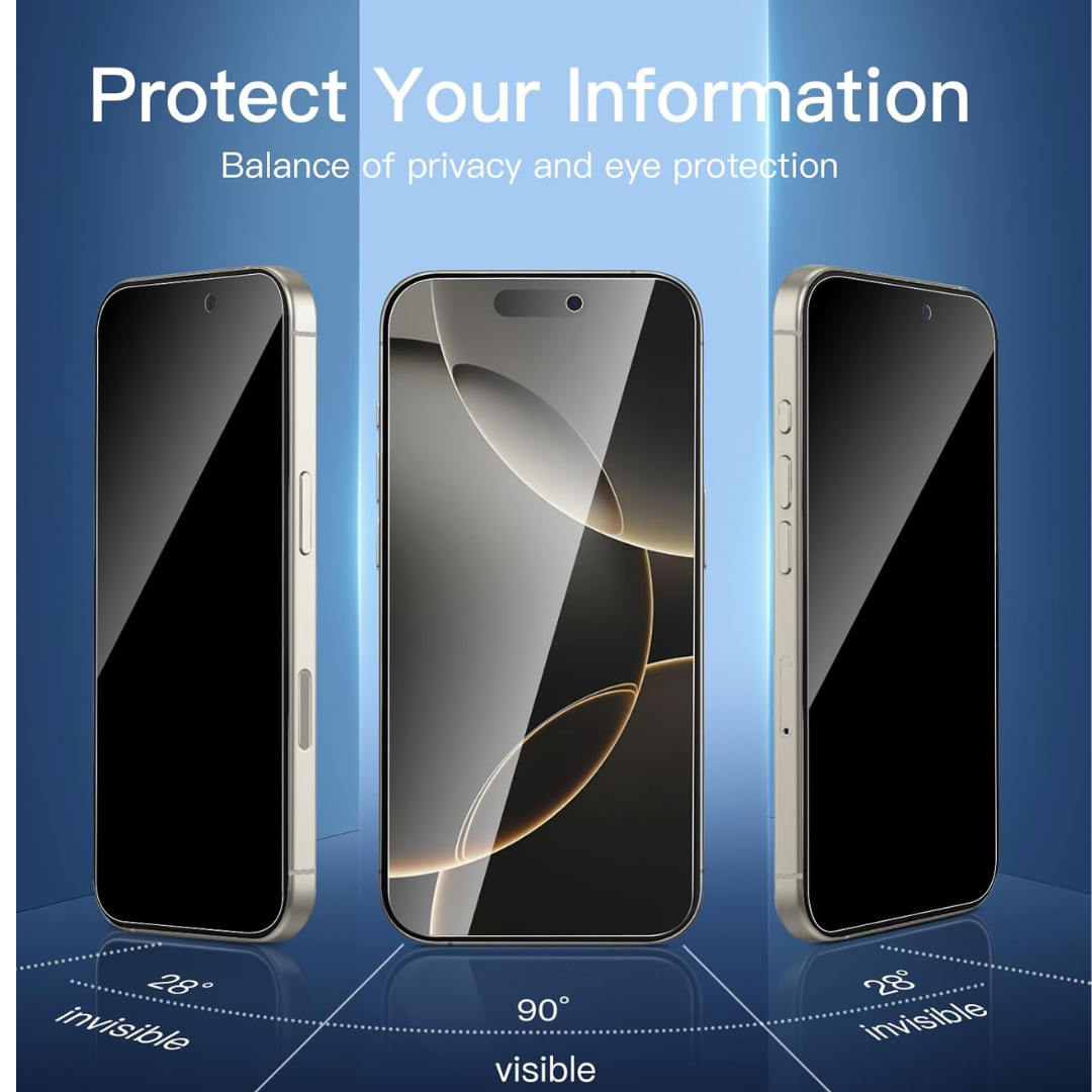 JLC Apple iPhone 16 Pro Privacy Tempered Glass With Black Edge