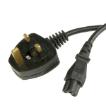 Videk UK Mains Plug to C5 Connector Power Cable 0.5m
