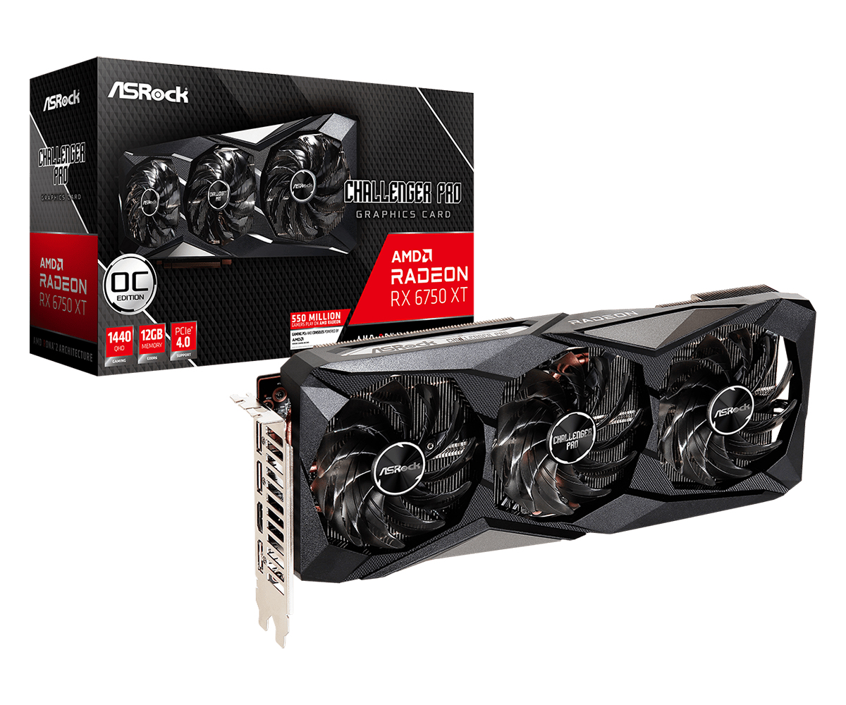 Image of Asrock Challenger RX6750XT CLP 12GO AMD Radeon RX 6750 XT 12 GB GDDR6