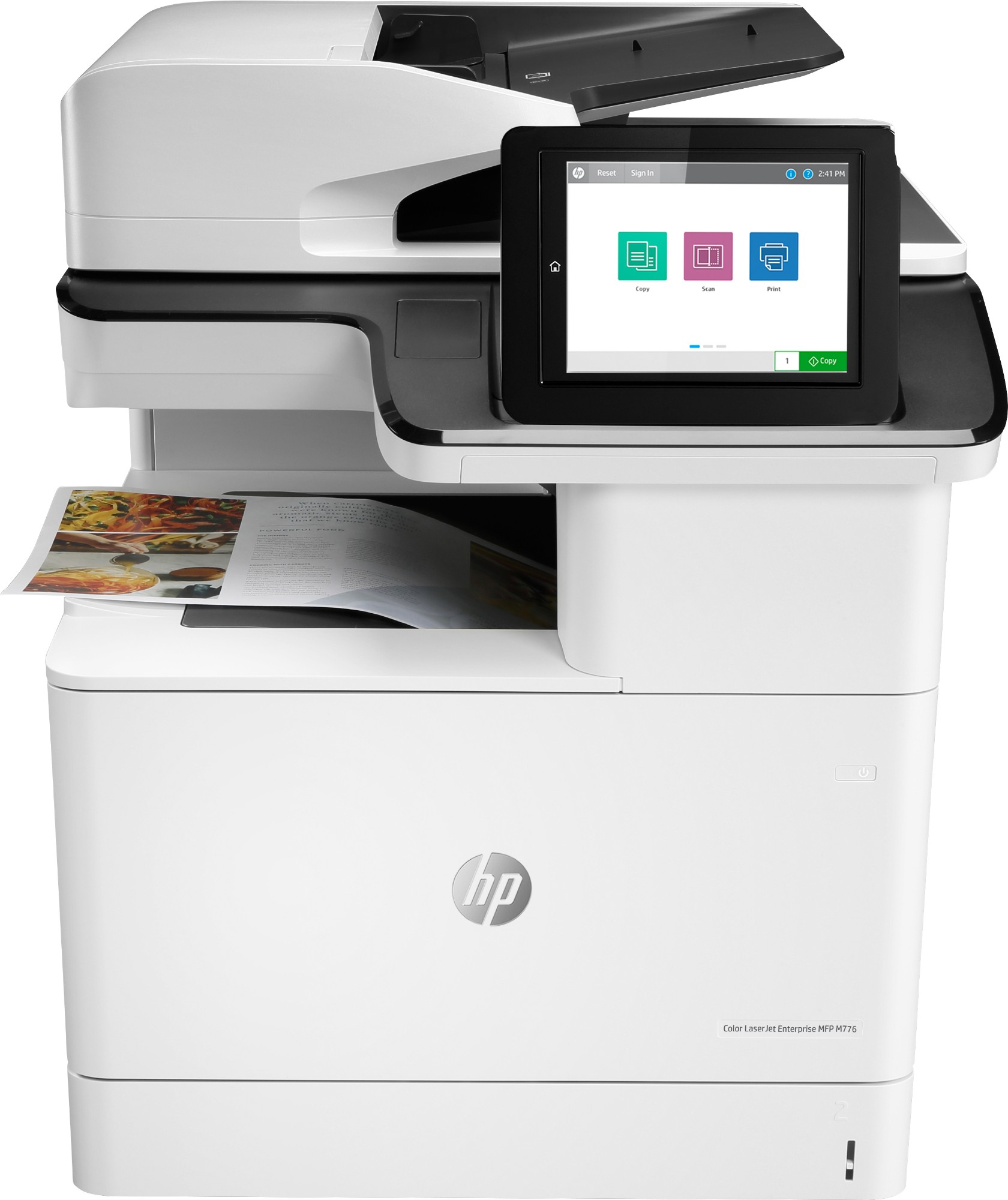 hp color laserjet enterprise mfp m776dn, print, copy, scan and optiona