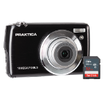 Praktica Compact Digital Camera 18MP 8x Optical Zoom Entry Level Black - Camera + Sandisk 32GB SD Card