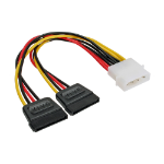 InLine Internal Power Y-Cable 1x 5.25" / 2x SATA power 0.20m