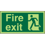 SECO by Stewart Superior SECO Photoluminescent Safe Procedure Safety Sign Fire Exit Man Running Left Glow In The Dark 200 x 100mm - SP319PLV200X100