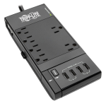 Tripp Lite TLP66USBR surge protector Black 6 AC outlet(s) 120 V 70.9" (1.8 m)