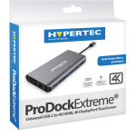 Hypertec ProDock Extreme - Universal USB-C to 4K HDMI, 4K DisplayPort Dual Screen