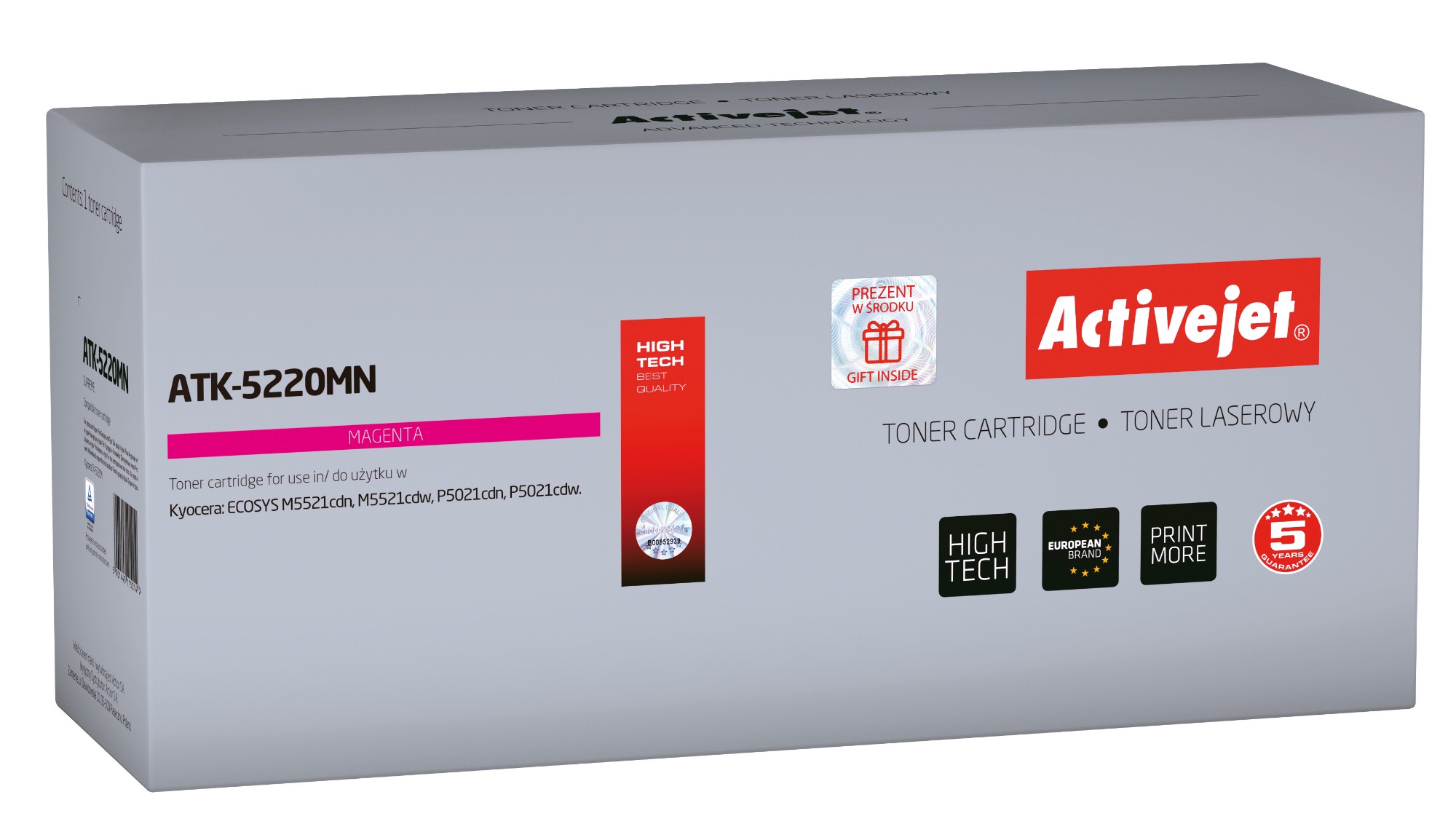 Activejet ATK-5220MN toner (replacement for Kyocera TK-5220M; Supreme; 1200 pages; magenta)