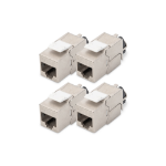 Digitus Cat. 6A keystone module, shielded with intelligent cable manager - 4 pcs.