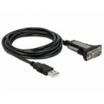 DeLOCK 66323 seriële kabel Zwart 4 m USB Type-A DB-9