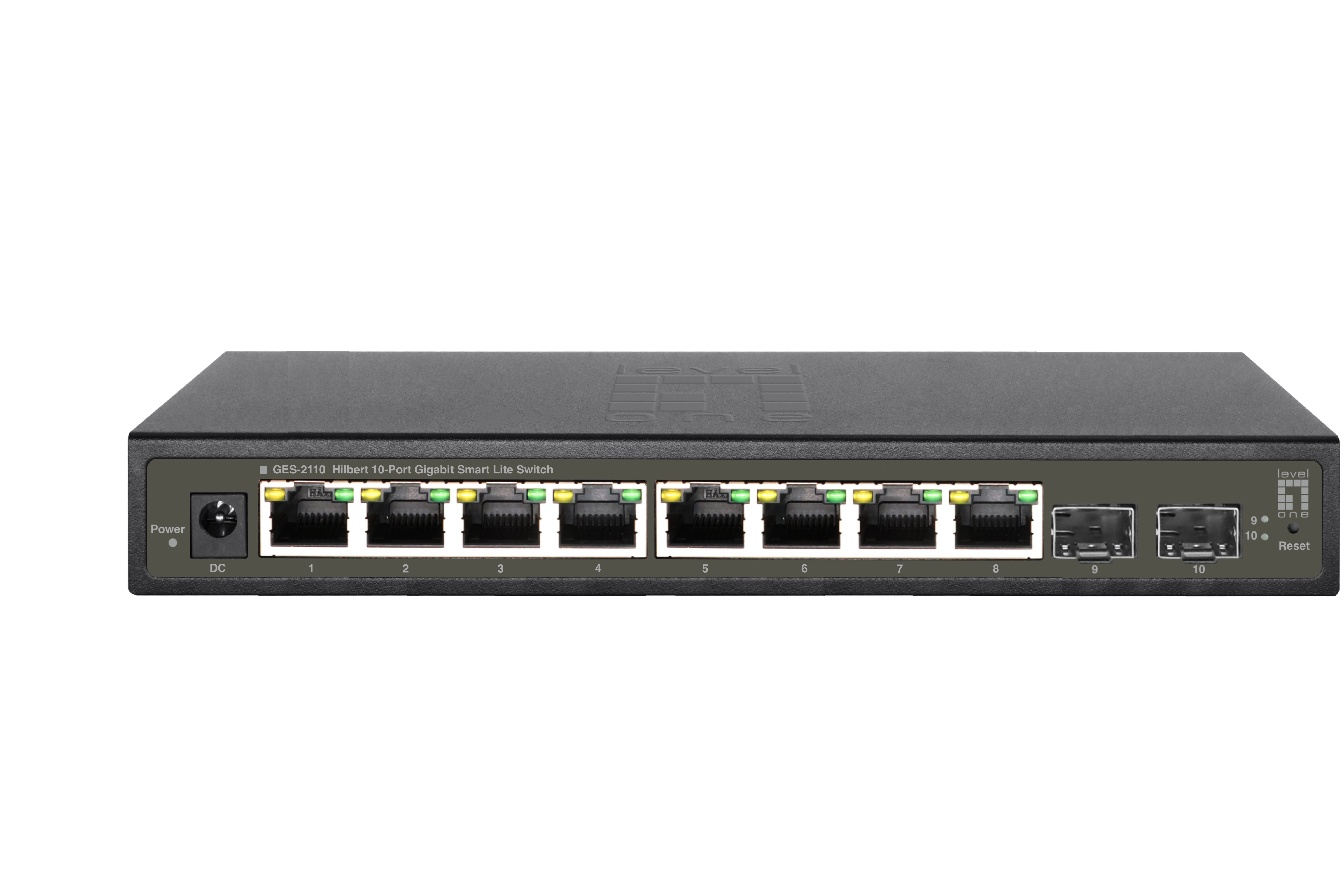 Image of LevelOne Hilbert 10-Port Gigabit Smart Lite Switch, 8 x Gigabit...