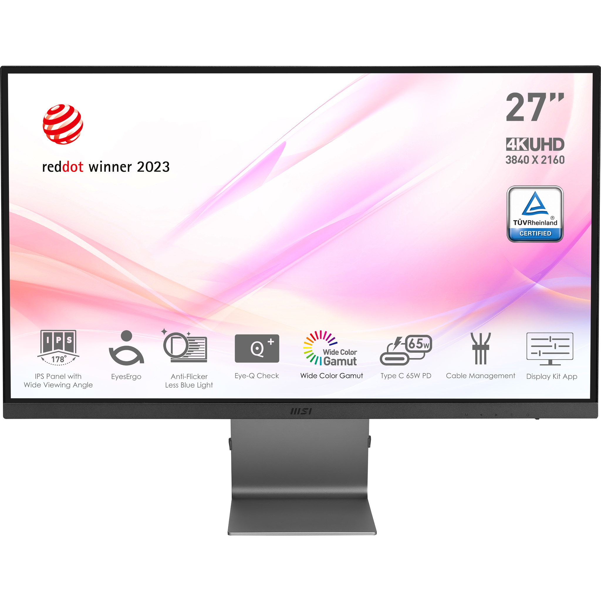 Image of MSI Modern MD271UL 27 Inch Monitor, UHD (3840 x 2160), 60Hz, IPS,...