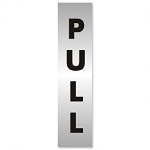 SECO by Stewart Superior SECO Acrylic PULL Door Sign Brushed Aluminium Composite 190 x 45mm - BAC127-45X190