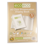 eco-eco A3 50% Recycled Clear 80 Pocket Presentation Display Book