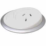 OE Elsafe : Pixel 1 x GPO / 1 x Data Coupler with 800mm Lead and J Coupler - White/Silver