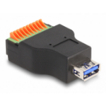 DeLOCK 66239 tussenstuk voor kabels USB Type-A 10 pin terminal block Zwart, Groen