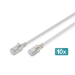Digitus CAT 6A F-FTP Slim patch cord, 0.5m, gray, 10 pieces