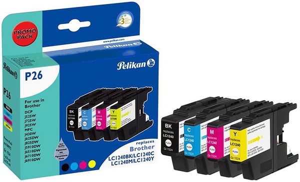 Image of Pelikan Brand 4 Colours Ink Compat B/C/M/Y LC1240 1021420034